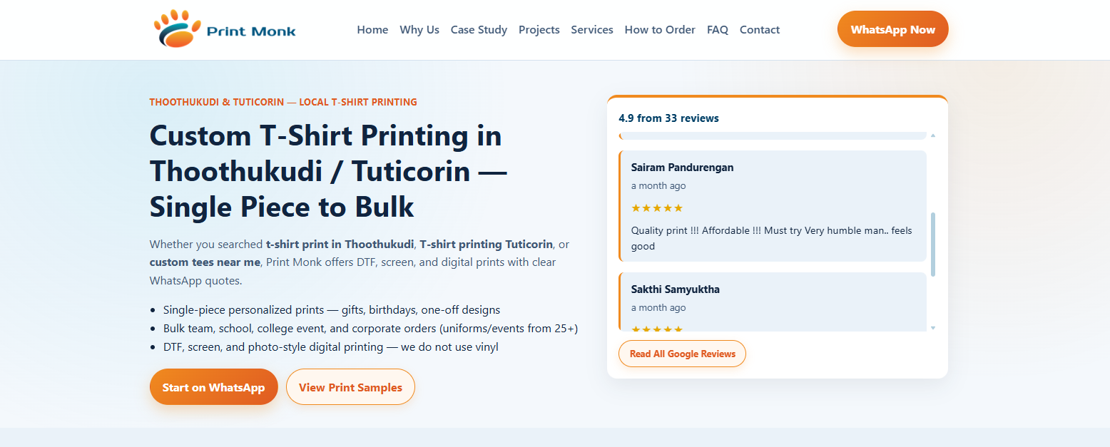 Webdesign for Print Monk — web design portfolio